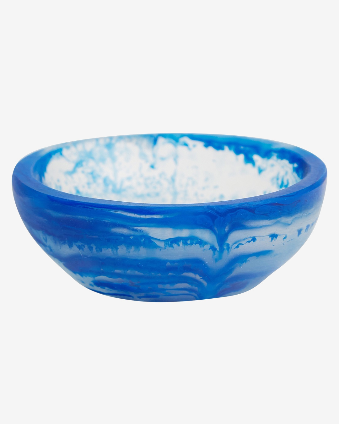 Blue round bowl with salt in it