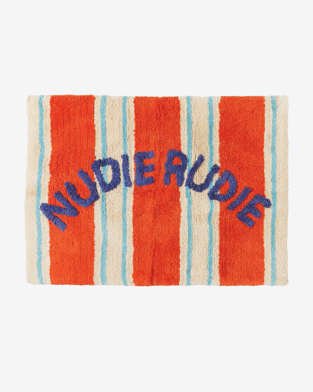 Orange and blue stripe Nudie Rudie bath mat