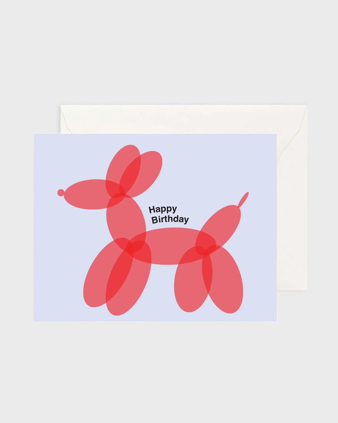 Red balloon dog birthday card