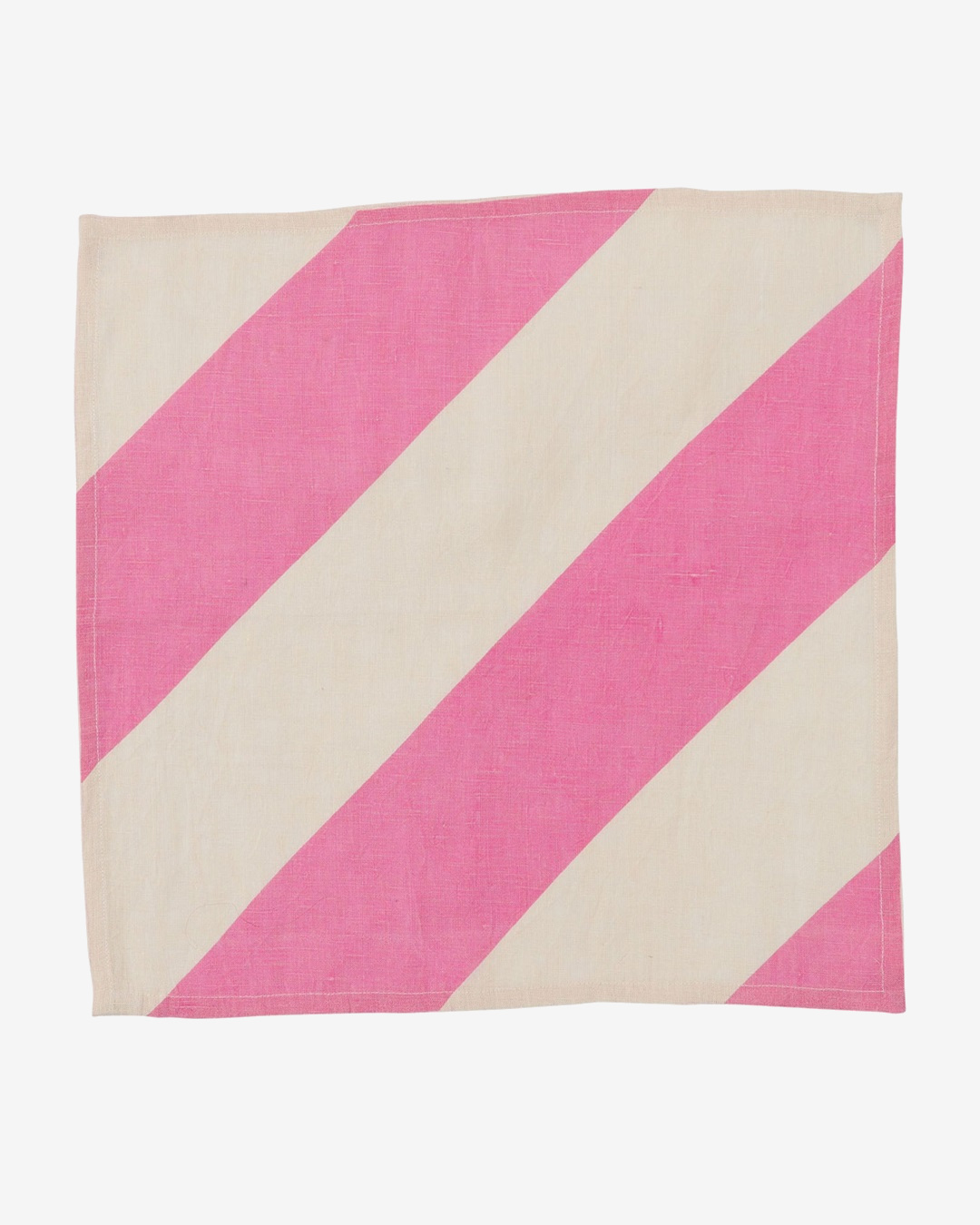 Pink and white stripe square napkin