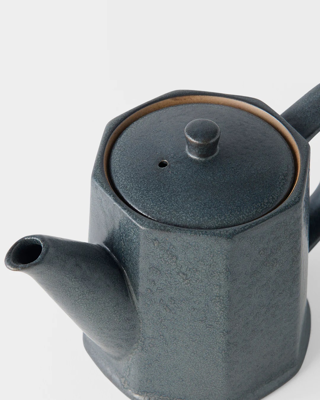 Black matte octagonal teapot