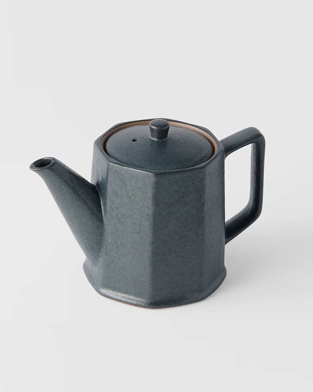 Black matte octagonal teapot