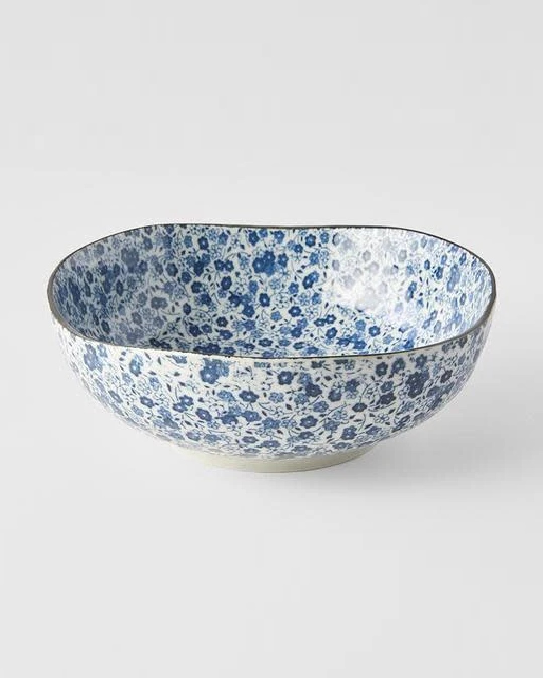 Blue daisy uneven shape large bowl