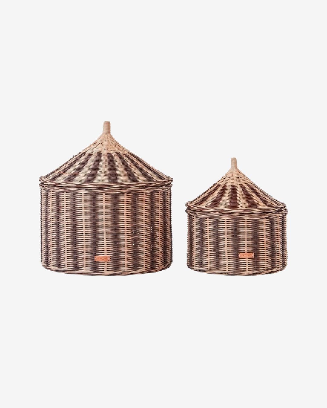 Brown striped basket circus shape