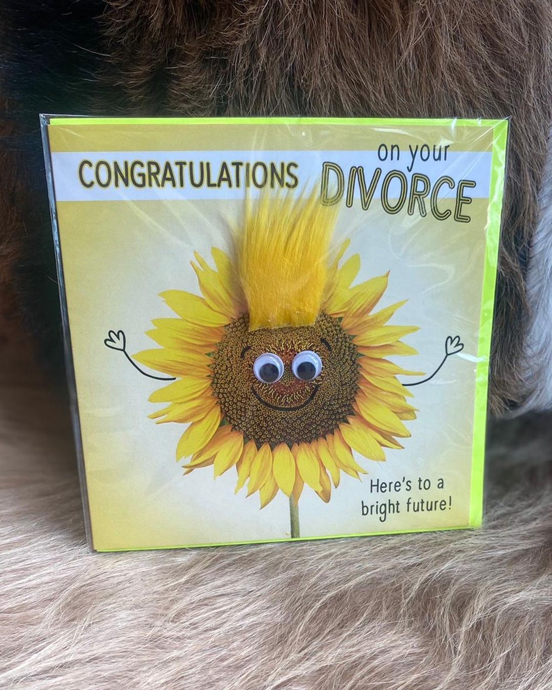 Sunflower congrats on your divorce card