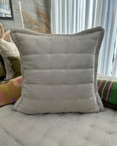 Natural velvet Euro cushion cover onchair