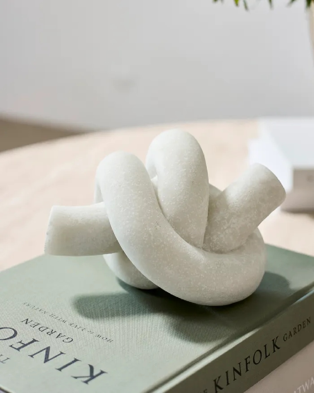 White decorative marble knot