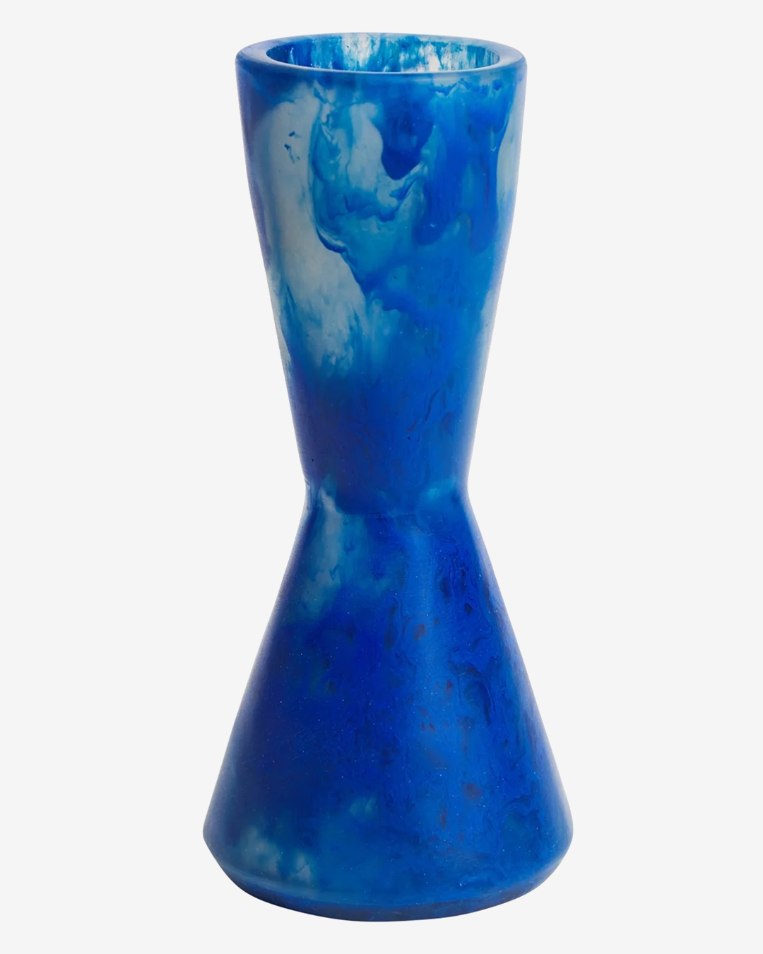 Blue coloured resin vase