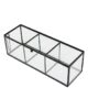 Glass and metal 3 compartment hinge box