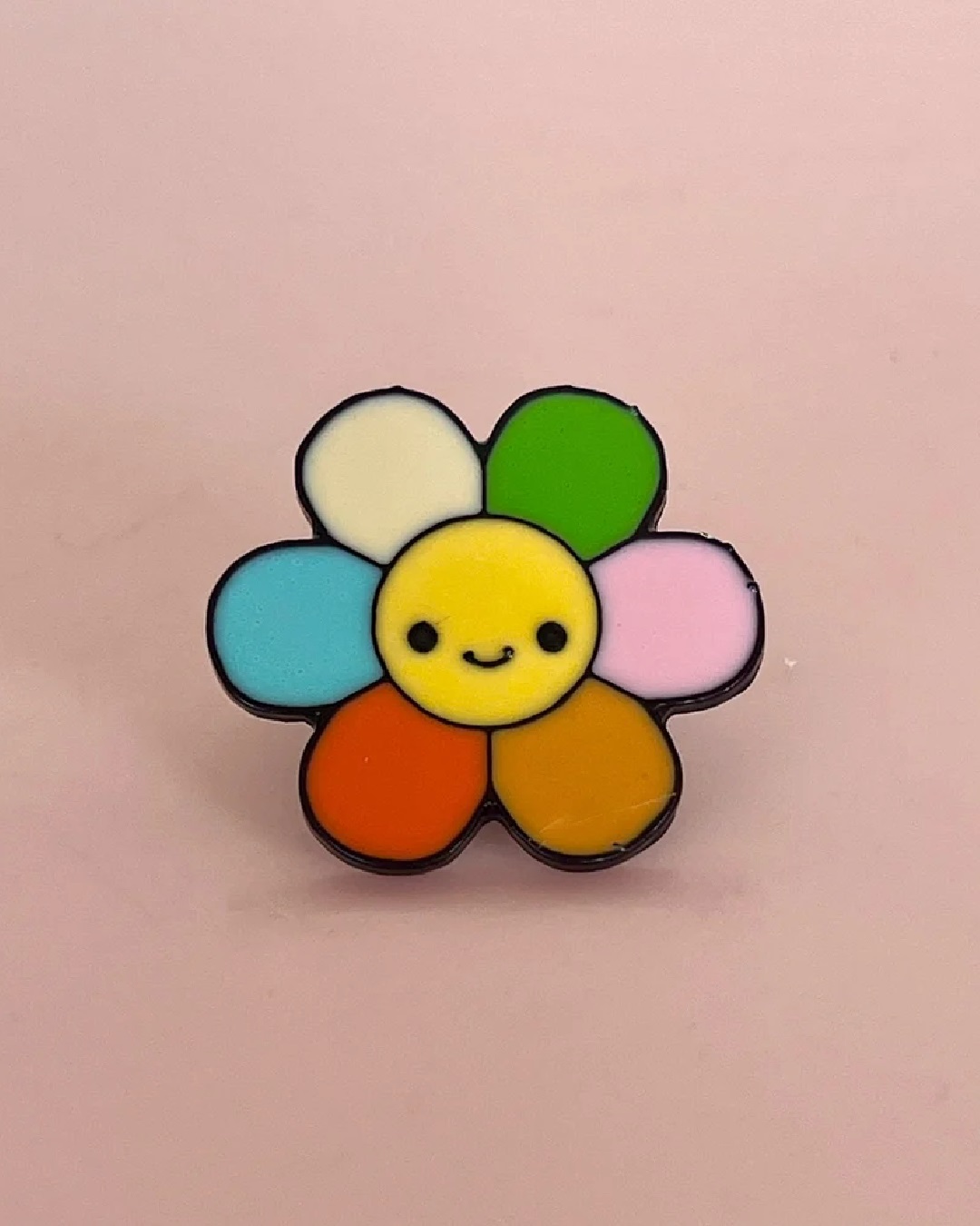 Colourful flower pin