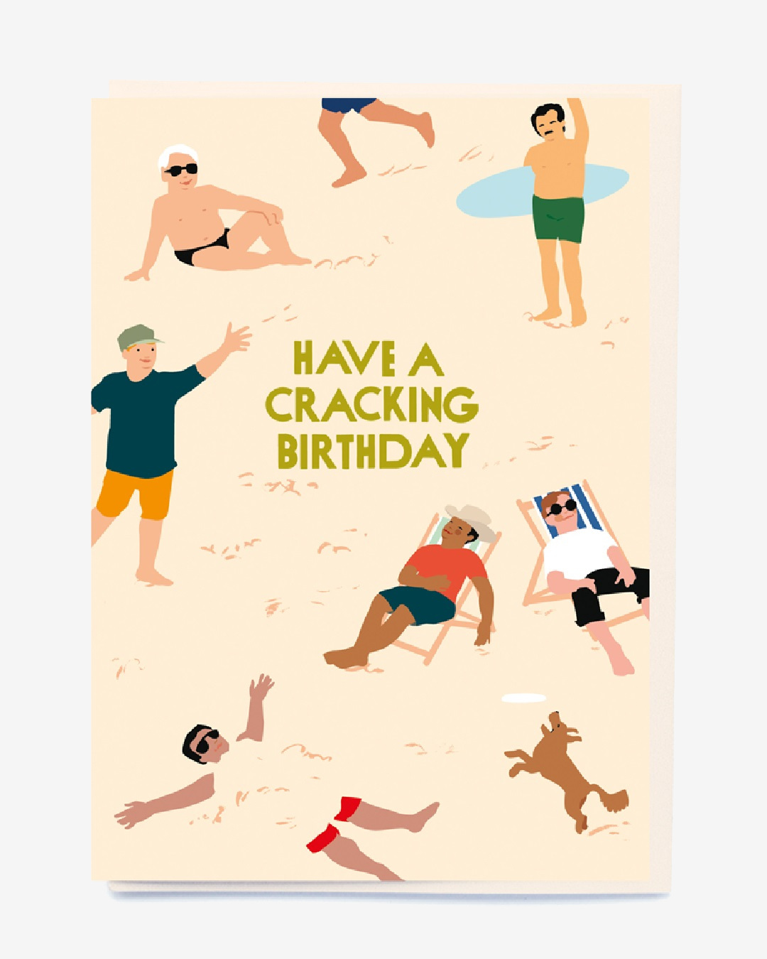 birthday card men on beach
