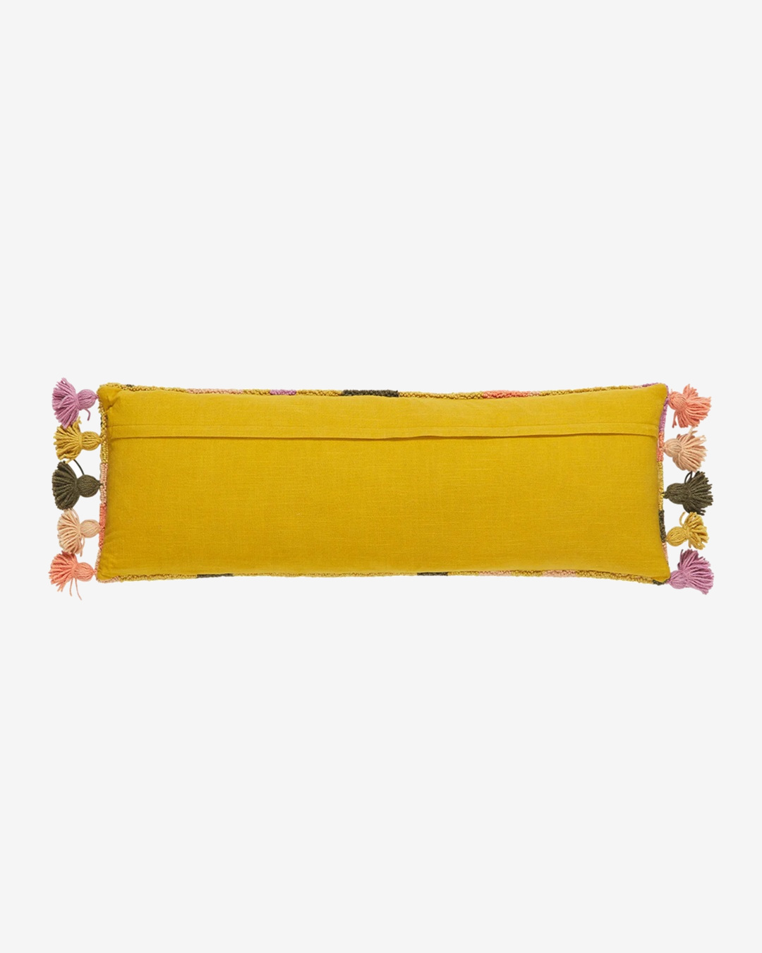 Yellow leopard rectangle cushion with tassels