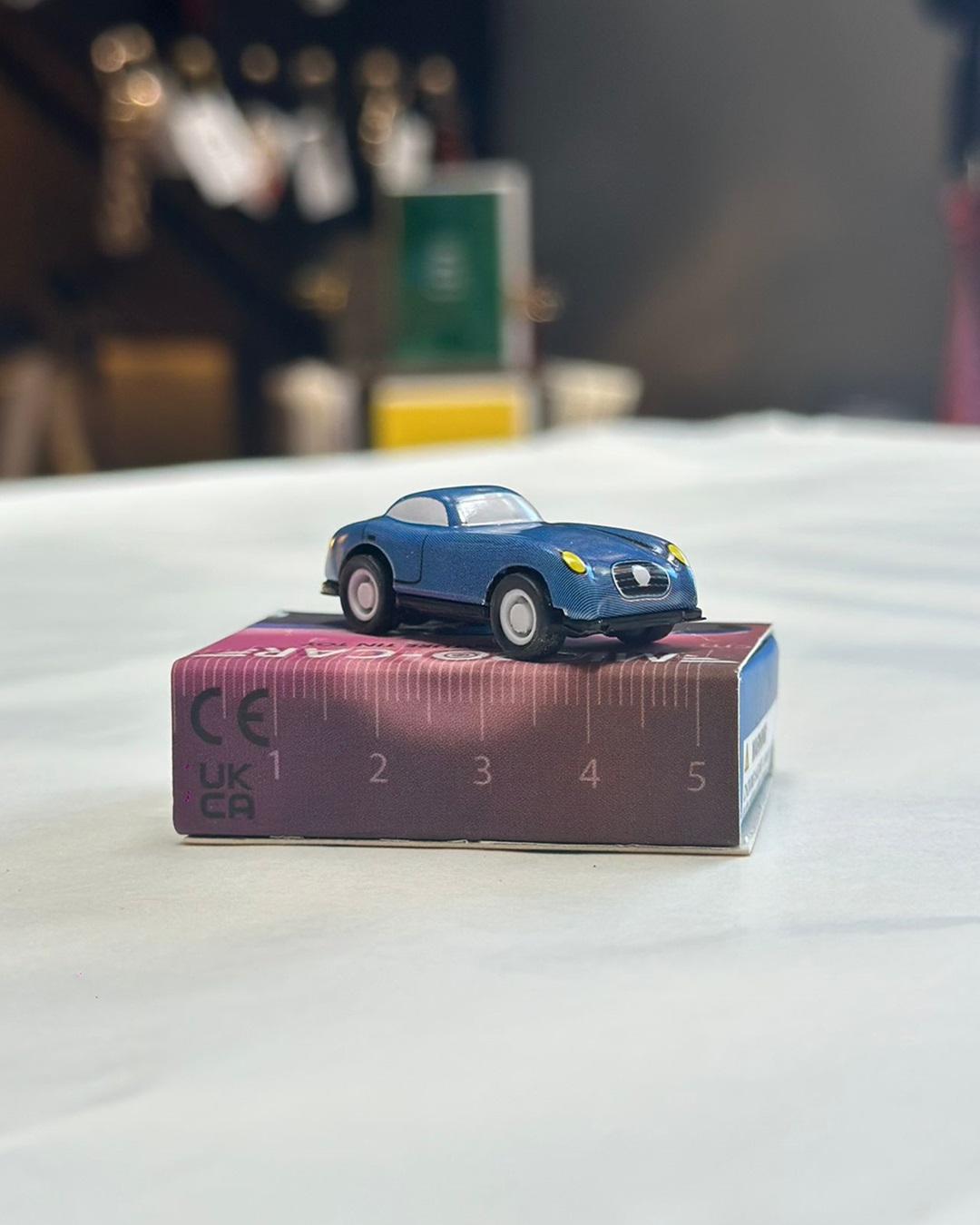 Micro mini blue toy car