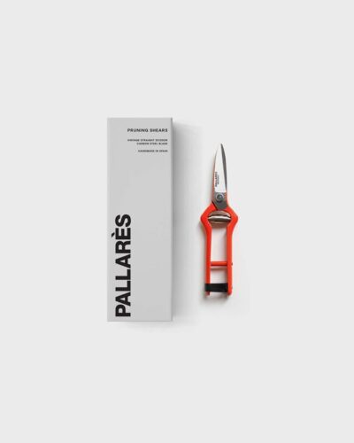 Pallares pruning shears carbon steel straight 19cm next to box