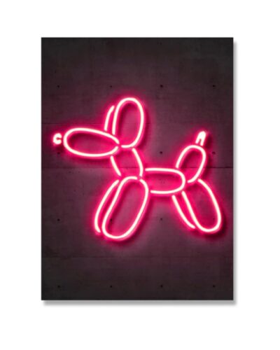 Neon pink balloon dog canvas print