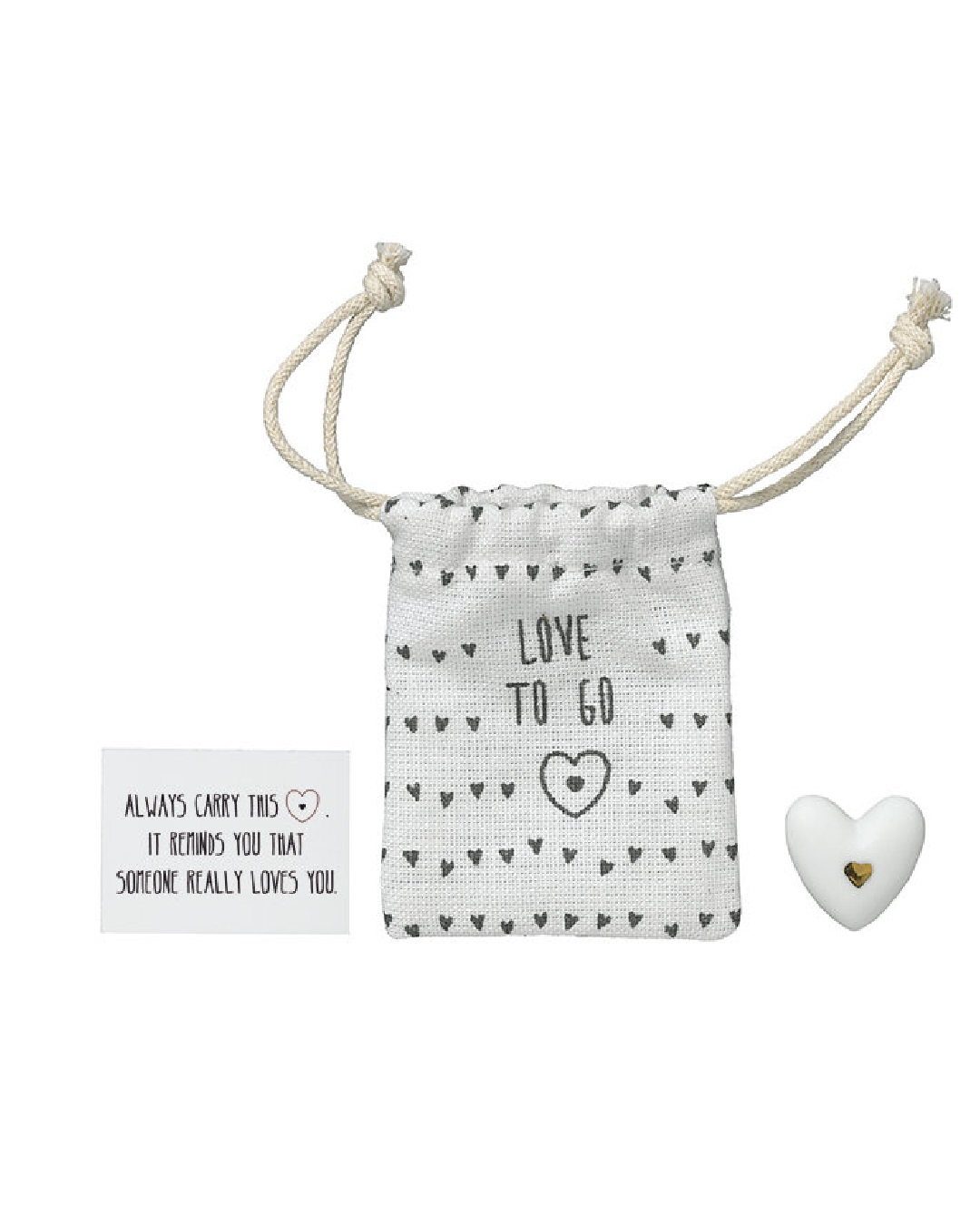 pocket companions small heart bag and note