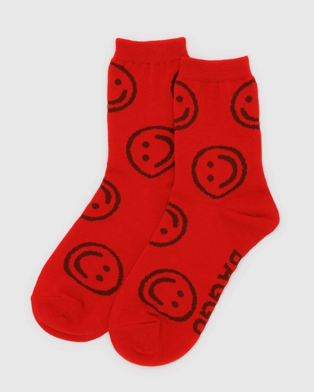 Red smiley face socks