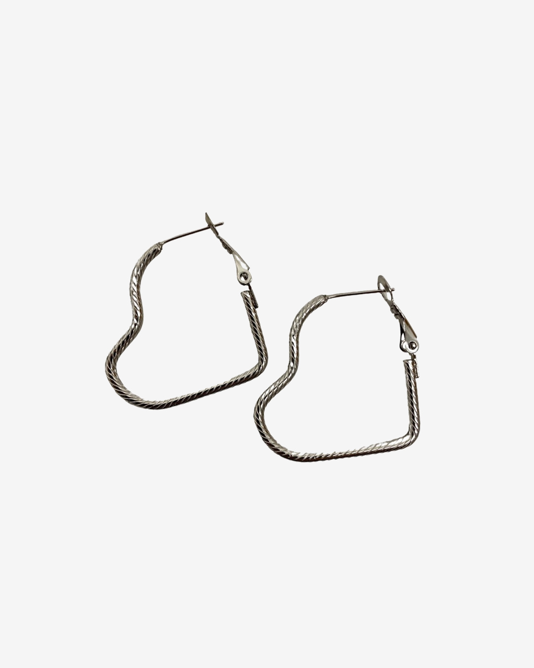 Silver heart earrings