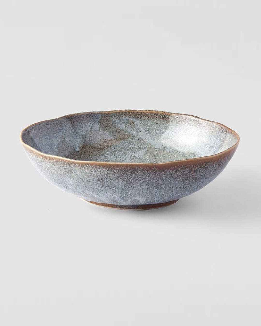 Steel grey oval bowl