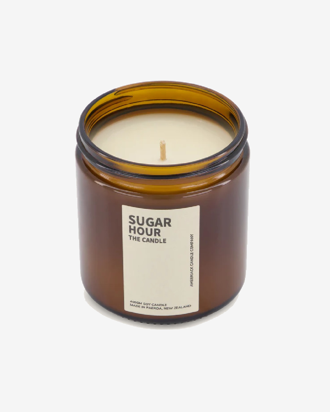 Sugar hour candle in amber jar