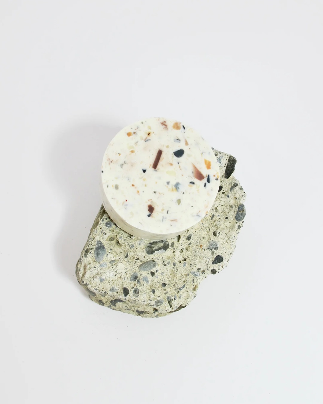 Terrazzo soap on rock