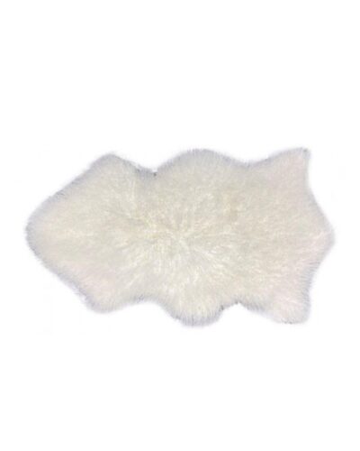 White Tibetan Lambskin rug in ivory