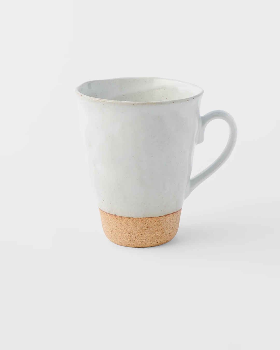 White lopsided coffee mug ceramic