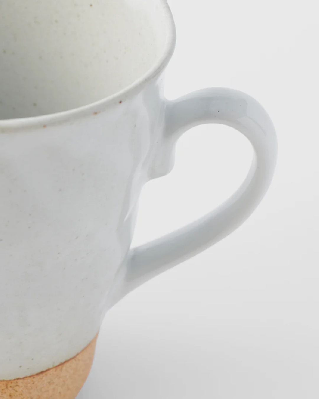 White lopsided coffee mug ceramic