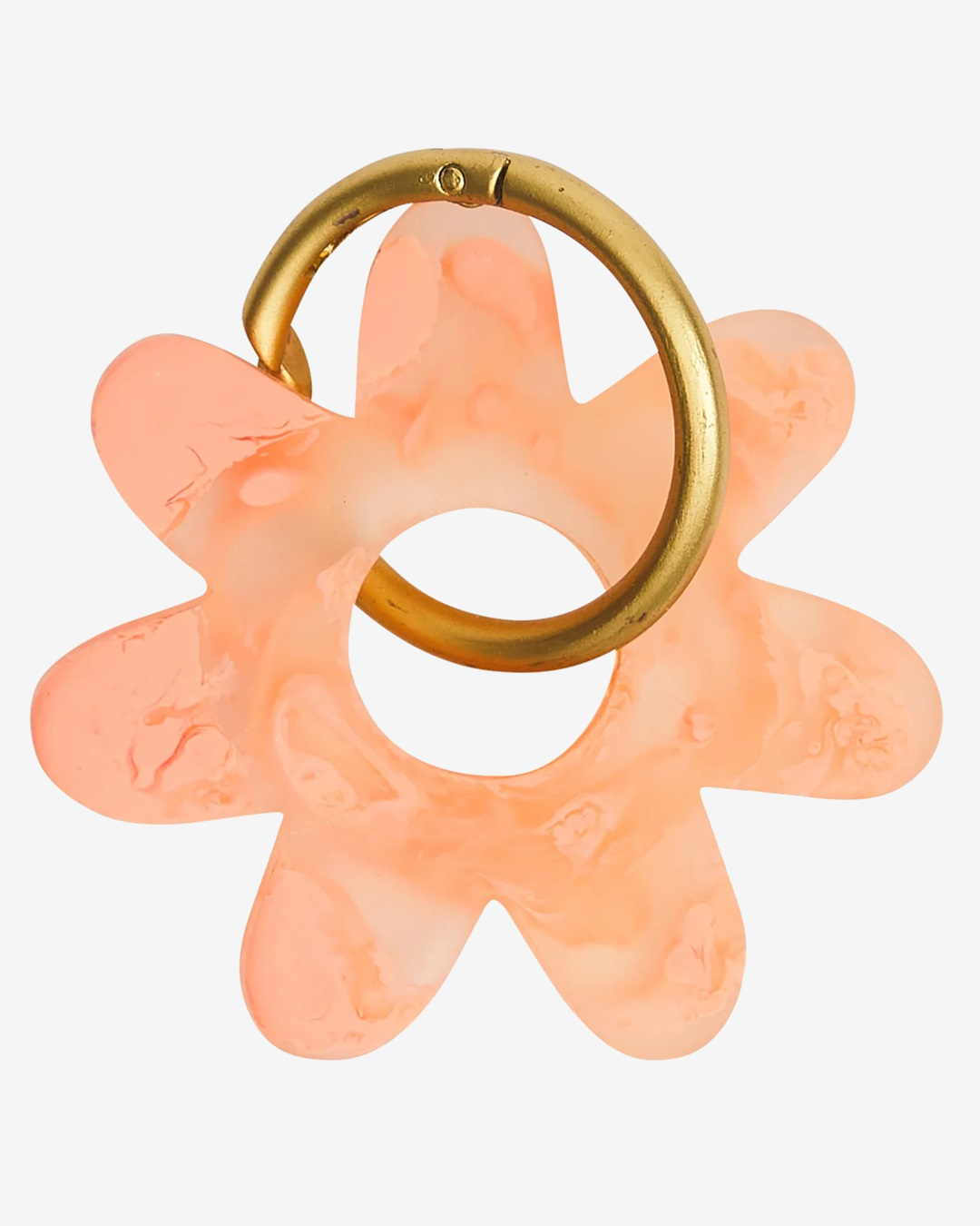 Orange flower keyring with gold loop