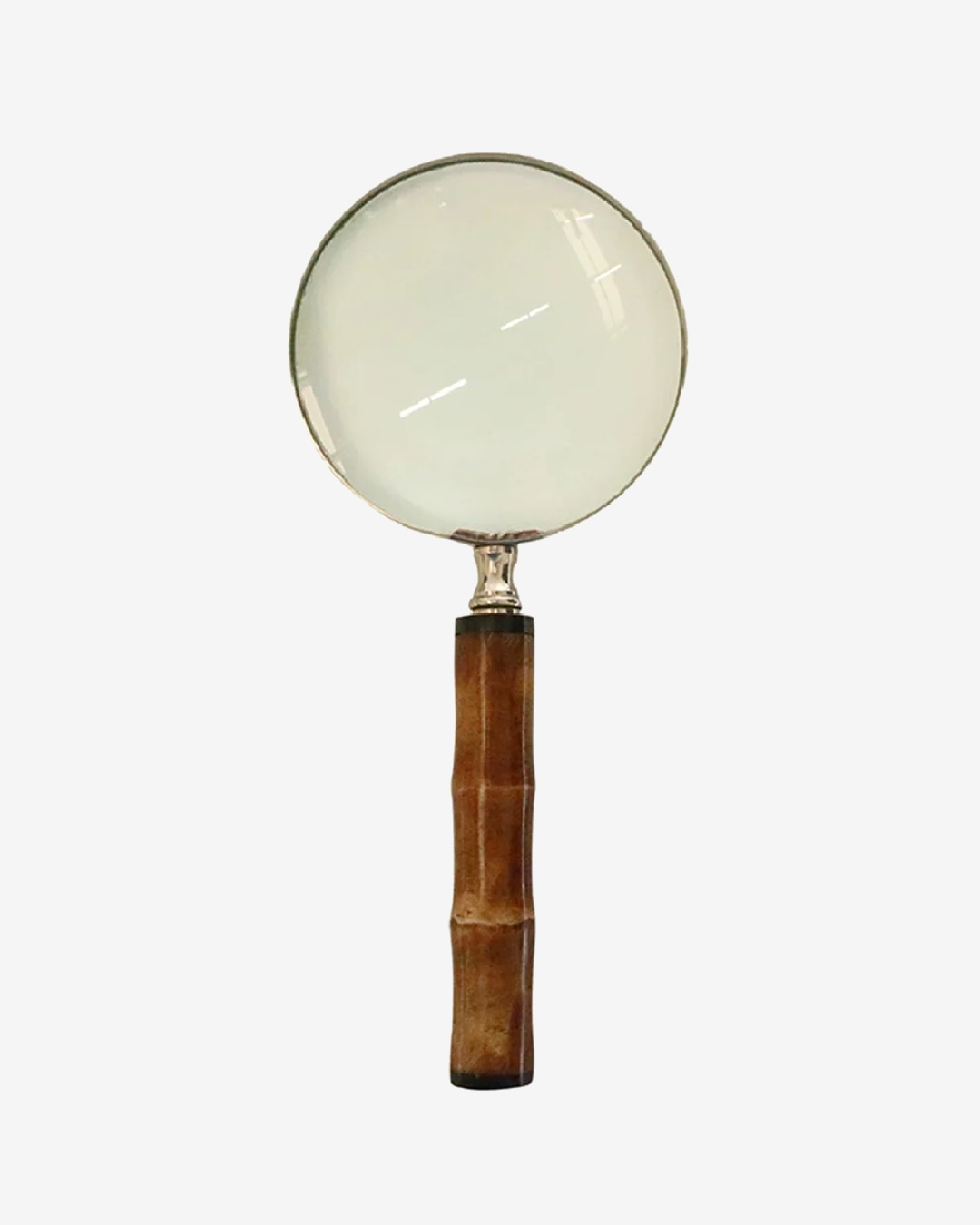 Magnifier with bone and nickel handle