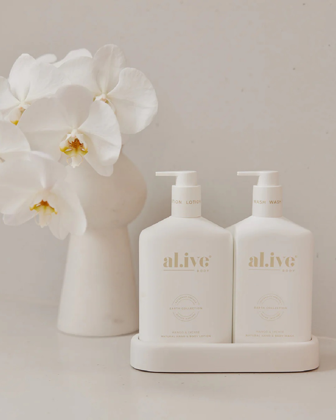 Al.ive wash and lotion duo in tray